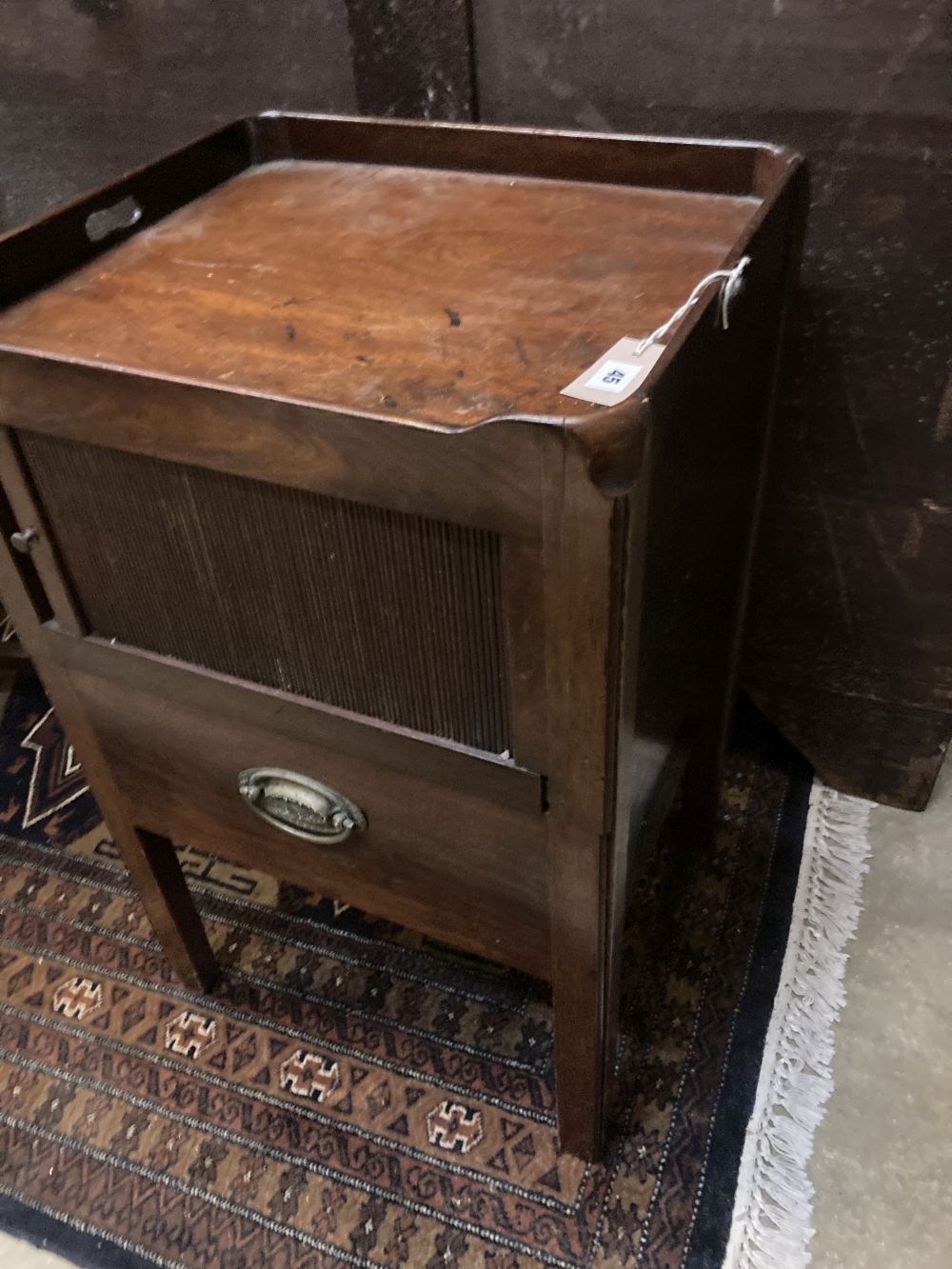 A George III mahogany night table, width 50cm depth 44cm height 77cm